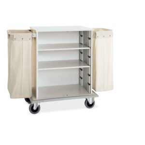 Carrello Porta Biancheria in Lamiera Verniciata con 2 Sacchi Tela