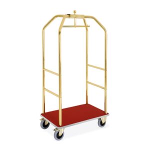 Carrello Portavaligie Americano Grande Dorato