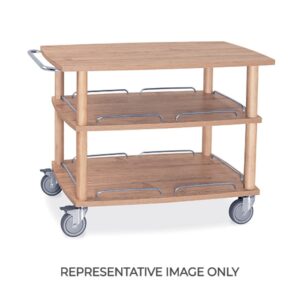 Carrello Servizio in Legno Massello Rifiniture in Metallo