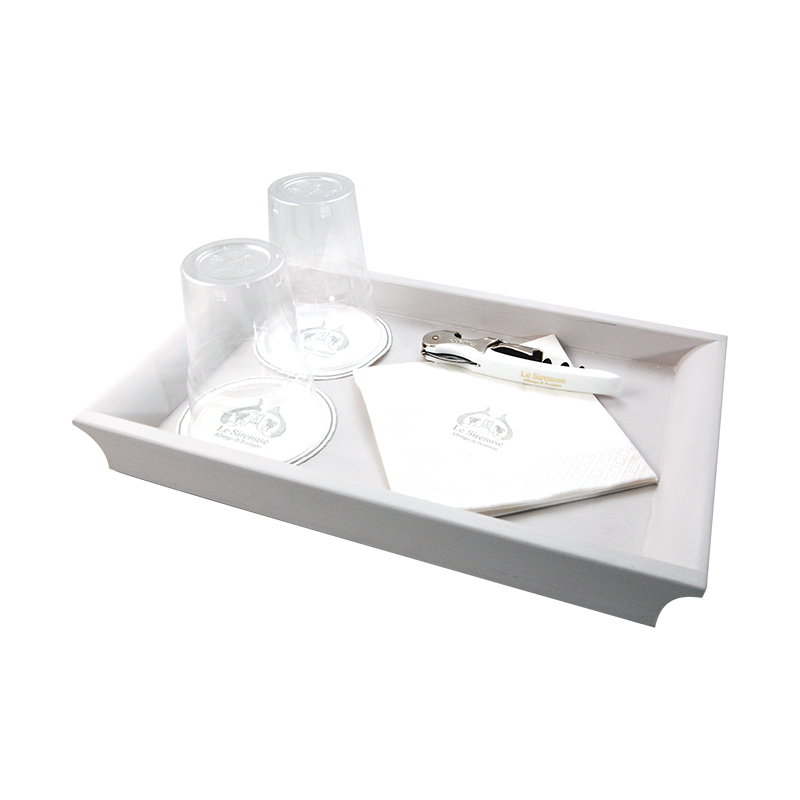 Vassoio Legno Laccato Bianco Wood Piccolo - immagine 2