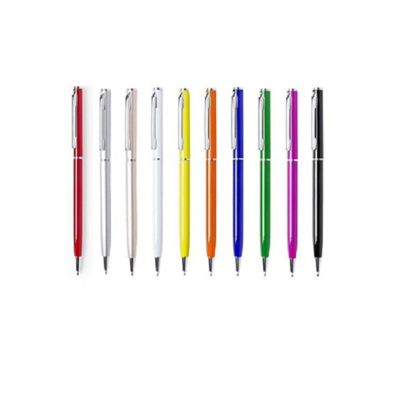 Penna Corpo Fine in Metallo Colorato con Rifiniture Cromate