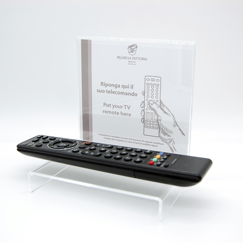 Porta Telecomando Decoder TV in Plexiglass per Hotel e B&B