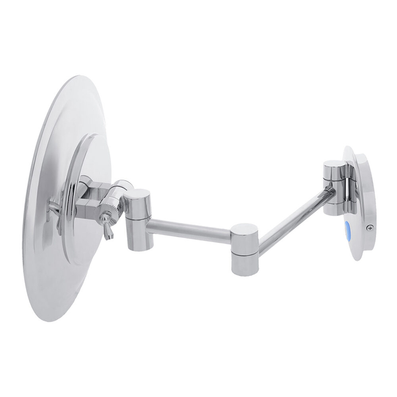 Specchio Cosmetico Tondo Doppio Braccio da Parete Illuminazione Led Celeste - immagine 2