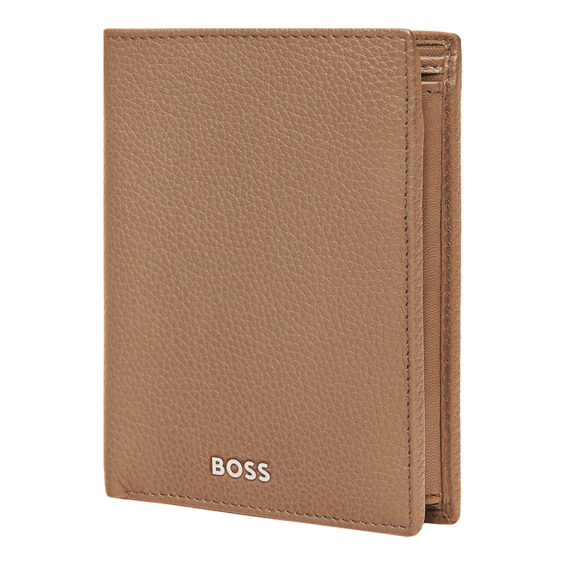 Card Holder with Flap and Money Pocket Classic Grained di Hugo Boss