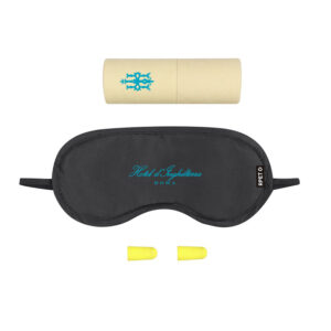 Mascherina e Tappi per Orecchie in Set da Viaggio Personalizzato