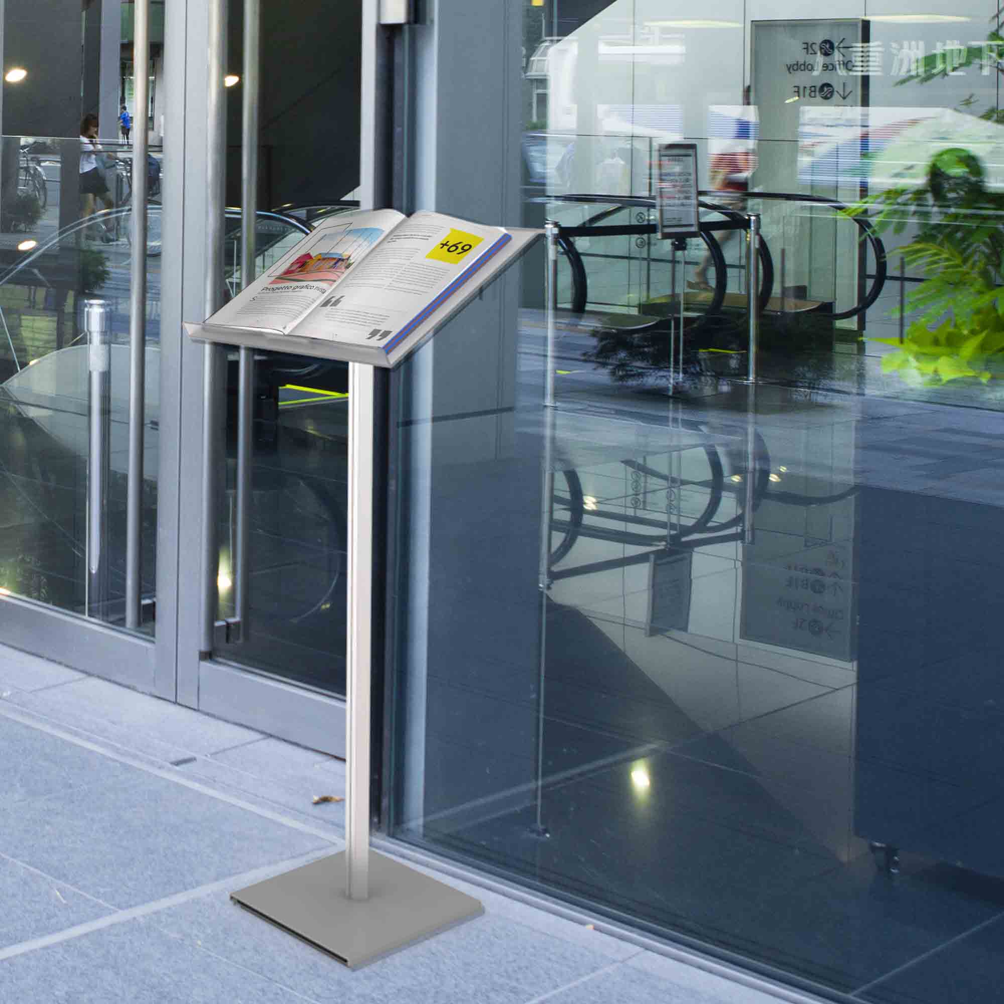 Espositore Informazioni Leggio Desk con Stelo da Terra