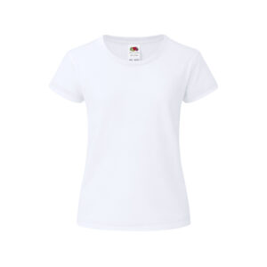 T-Shirt per Bambina Bianca ICONIC Fruit Of The Loom Personalizzata